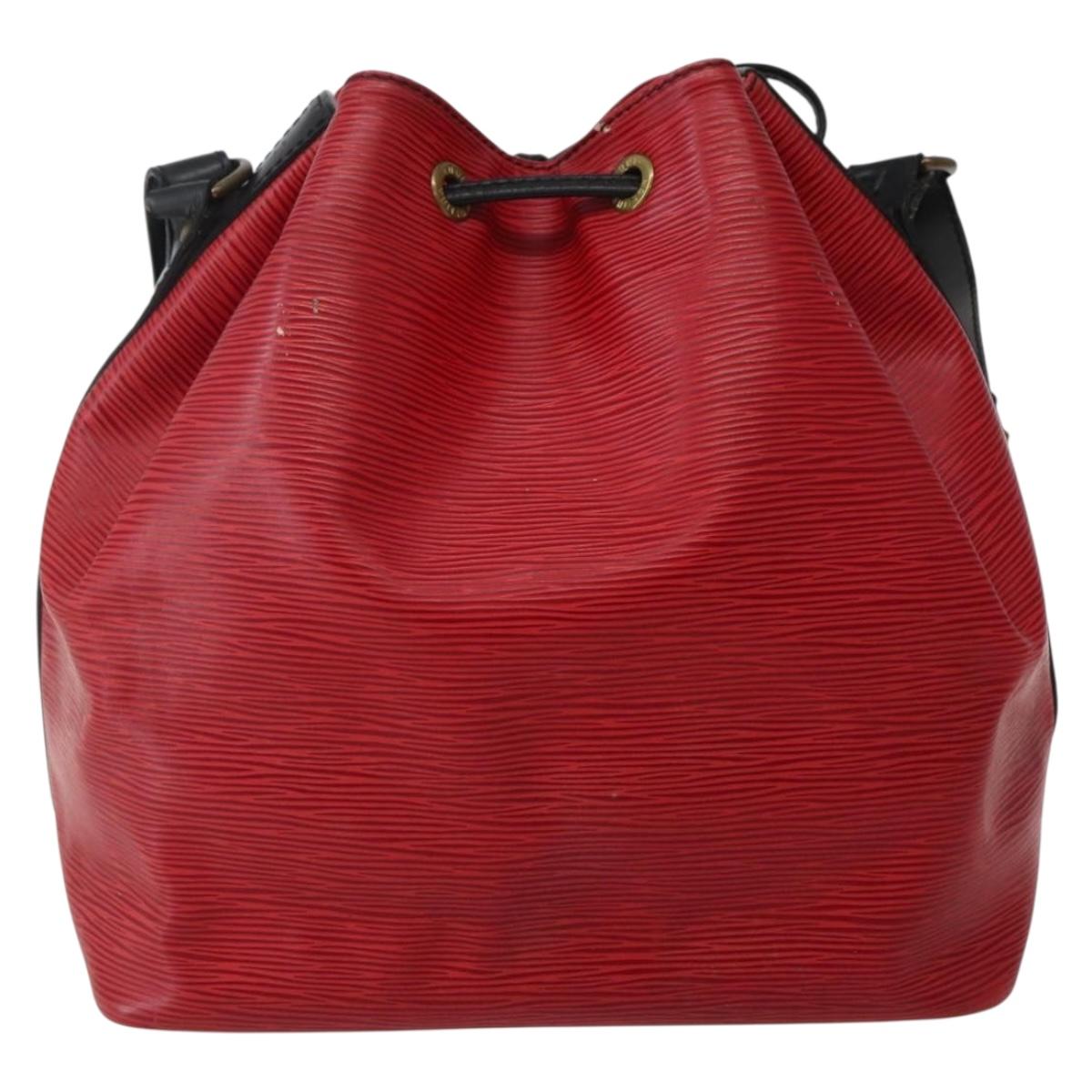 LOUIS VUITTON Epi Petit Noe Shoulder Bag Bicolor Black Red M44017 LV Auth BA5862