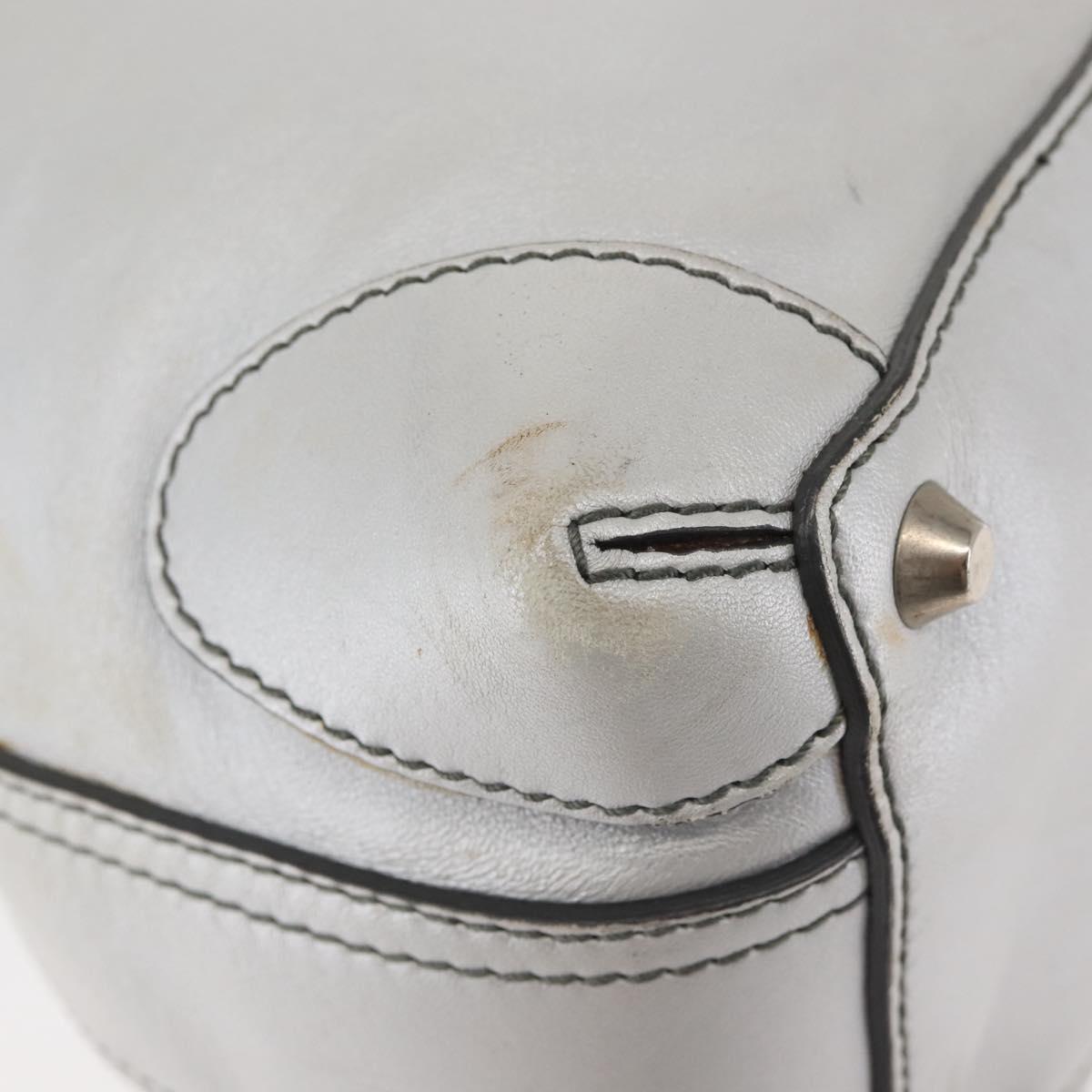 Chloe Hand Bag Leather Silver Auth BA5890