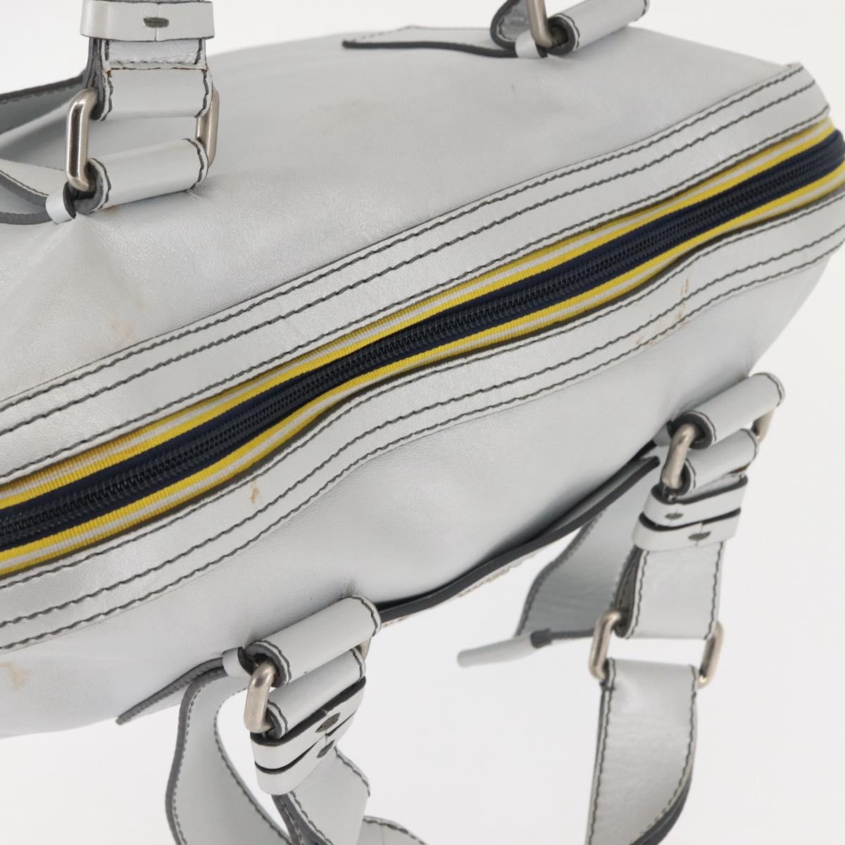 Chloe Hand Bag Leather Silver Auth BA5890