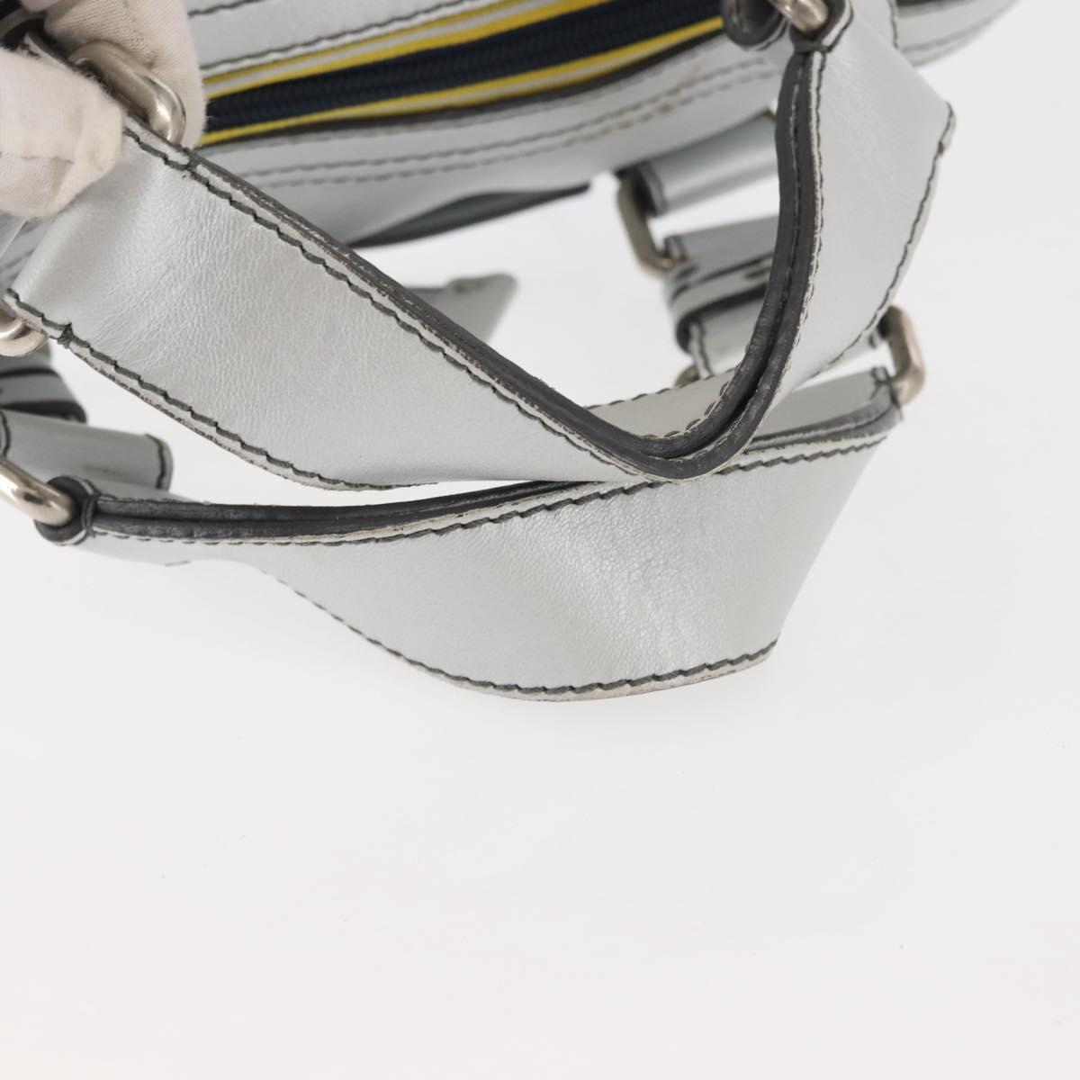 Chloe Hand Bag Leather Silver Auth BA5890