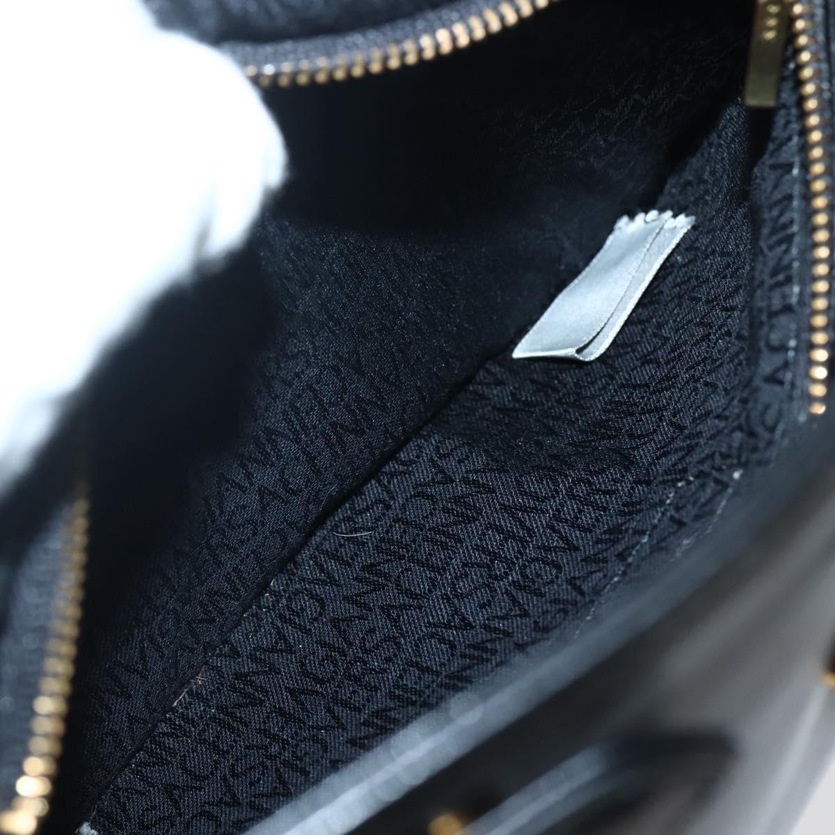 Gianni Versace Shoulder Bag Leather Black Gold Auth BA5891