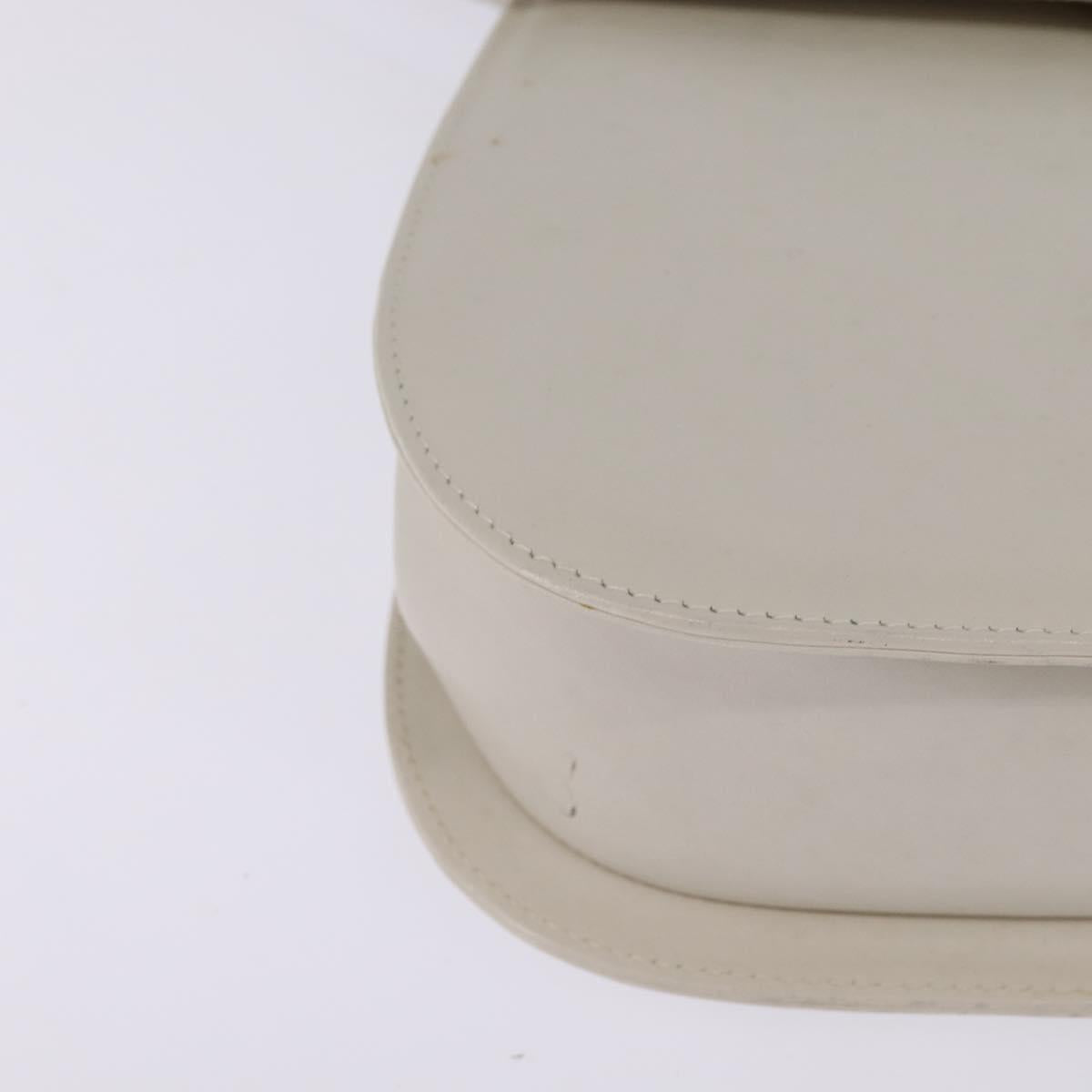 Salvatore Ferragamo Hand Bag Leather 2way White Gold Auth BA5896