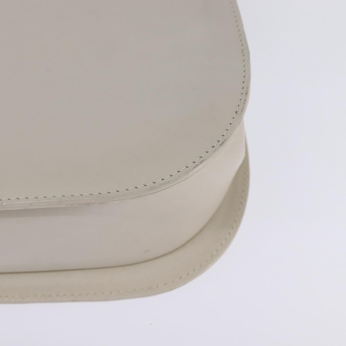 Salvatore Ferragamo Hand Bag Leather 2way White Gold Auth BA5896