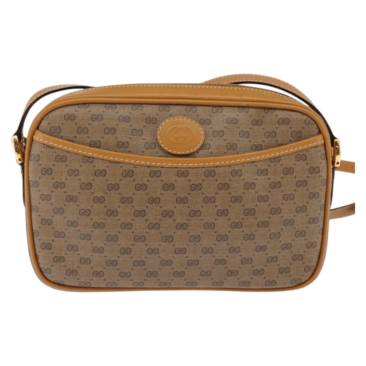 GUCCI Micro GG Supreme Shoulder Bag PVC Beige Gold 007 56 0095 Auth BA5899