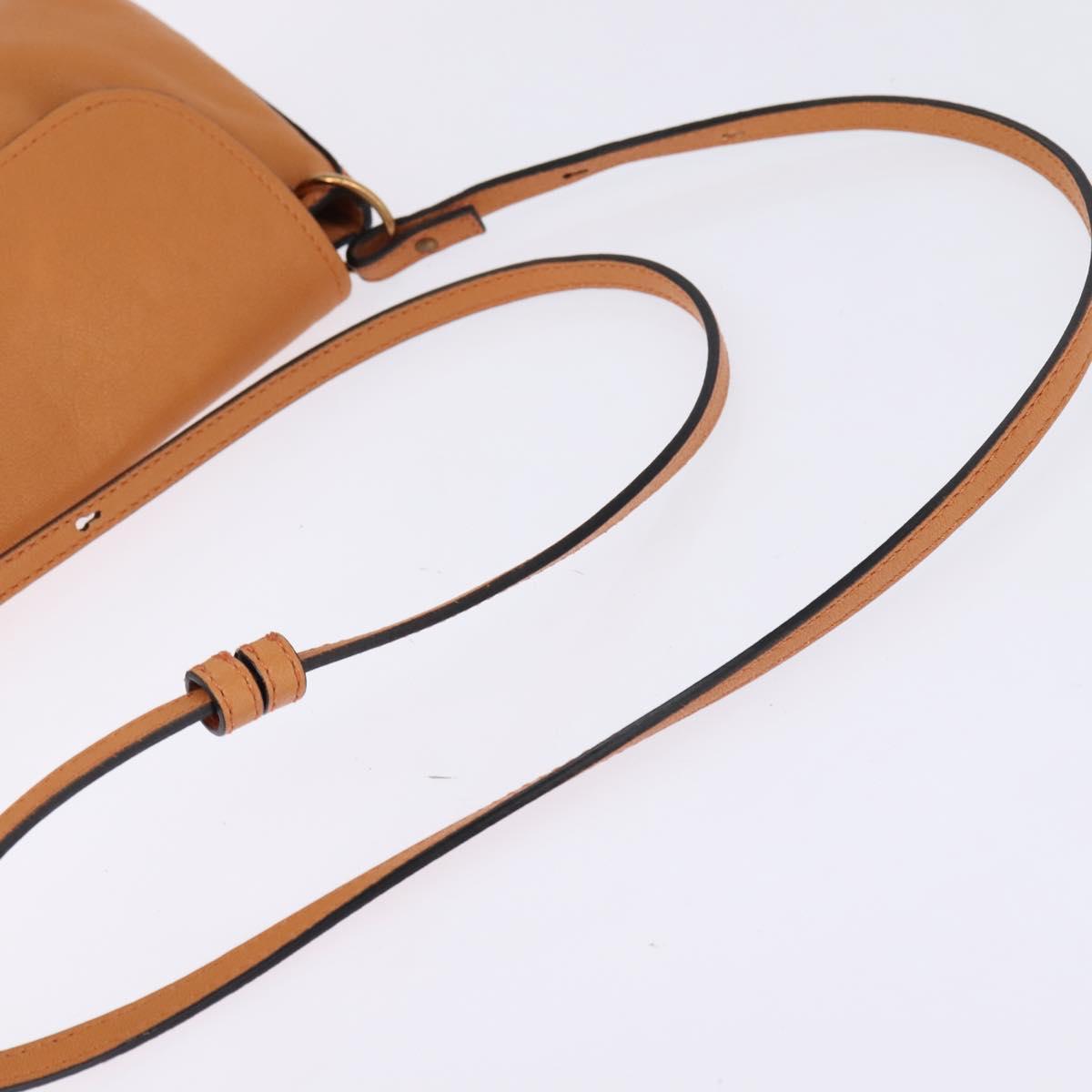 Chloe Shoulder Bag Leather Orange Gold Auth BA5902