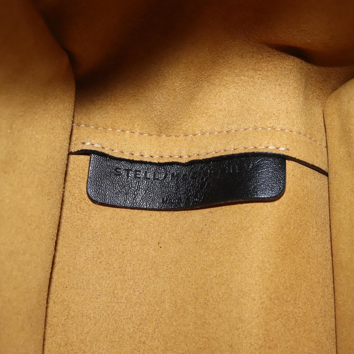 Stella MacCartney Hand Bag Leather Black Gold Auth BA5904