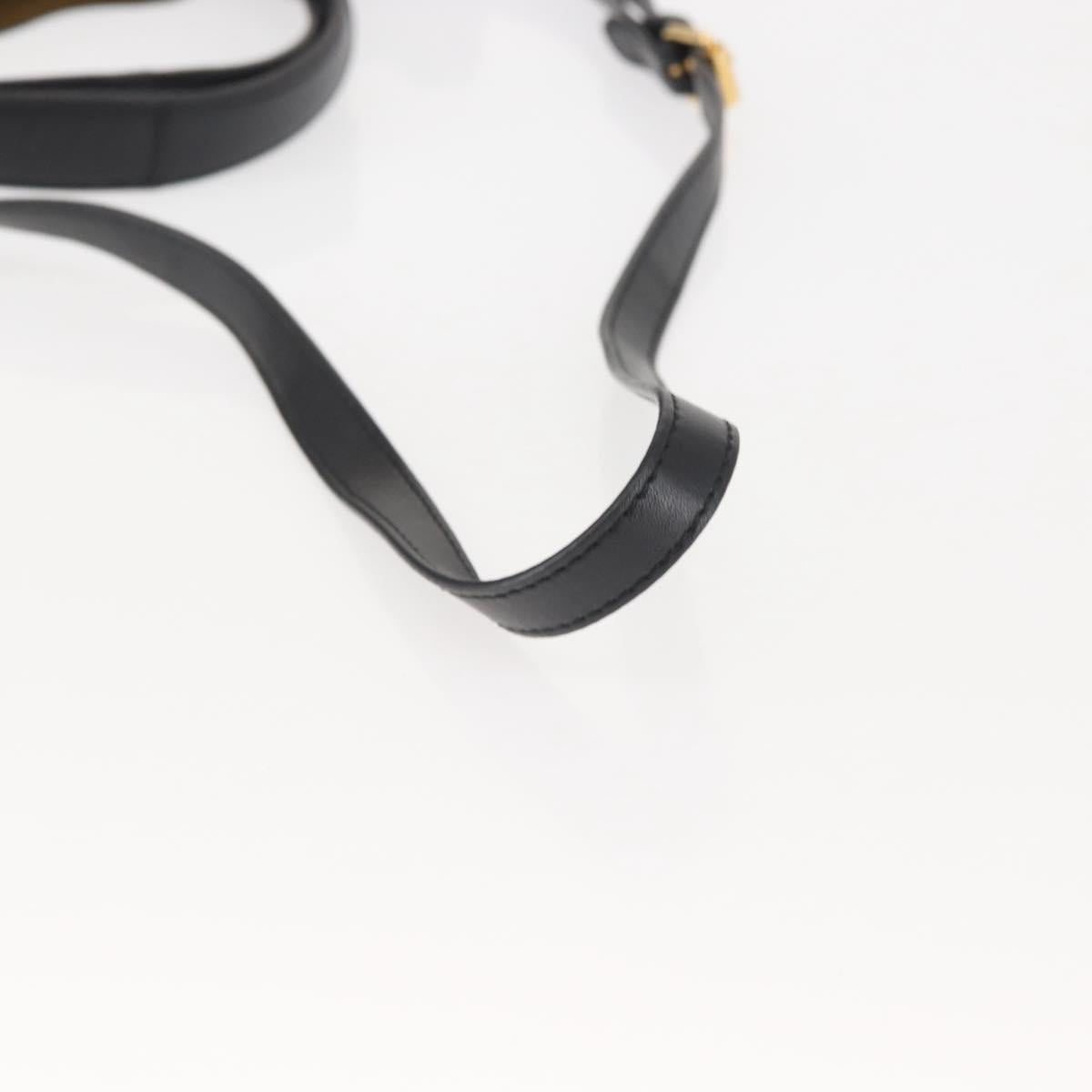Stella MacCartney Hand Bag Leather Black Gold Auth BA5904