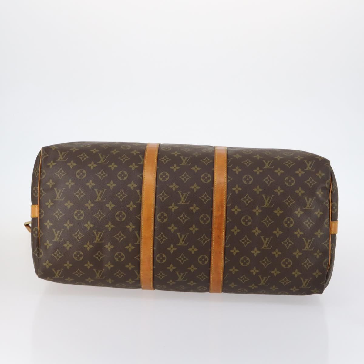 LOUIS VUITTON Monogram Keepall Bandouliere 55 Boston Bag M41414 LV Auth BA5906