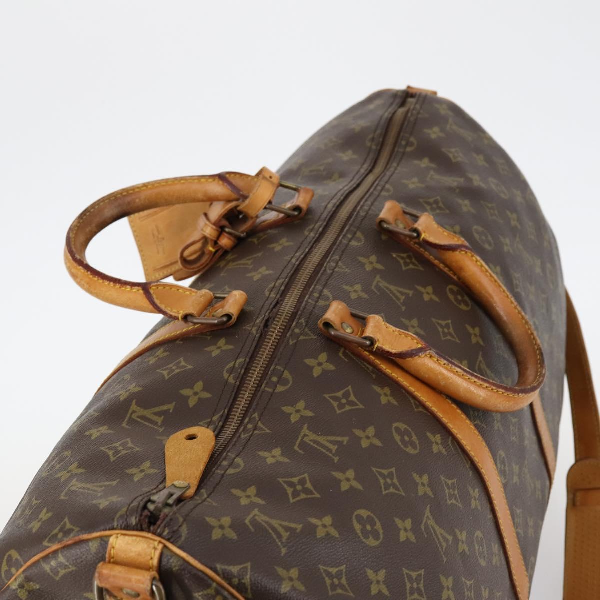 LOUIS VUITTON Monogram Keepall Bandouliere 55 Boston Bag M41414 LV Auth BA5906