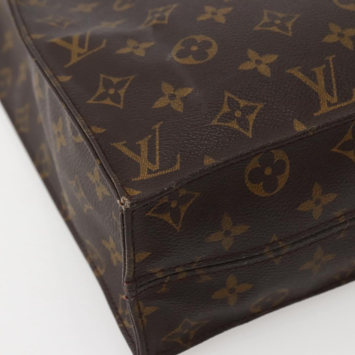 LOUIS VUITTON Monogram Sac Plat Hand Bag M51140 LV Auth BA5908