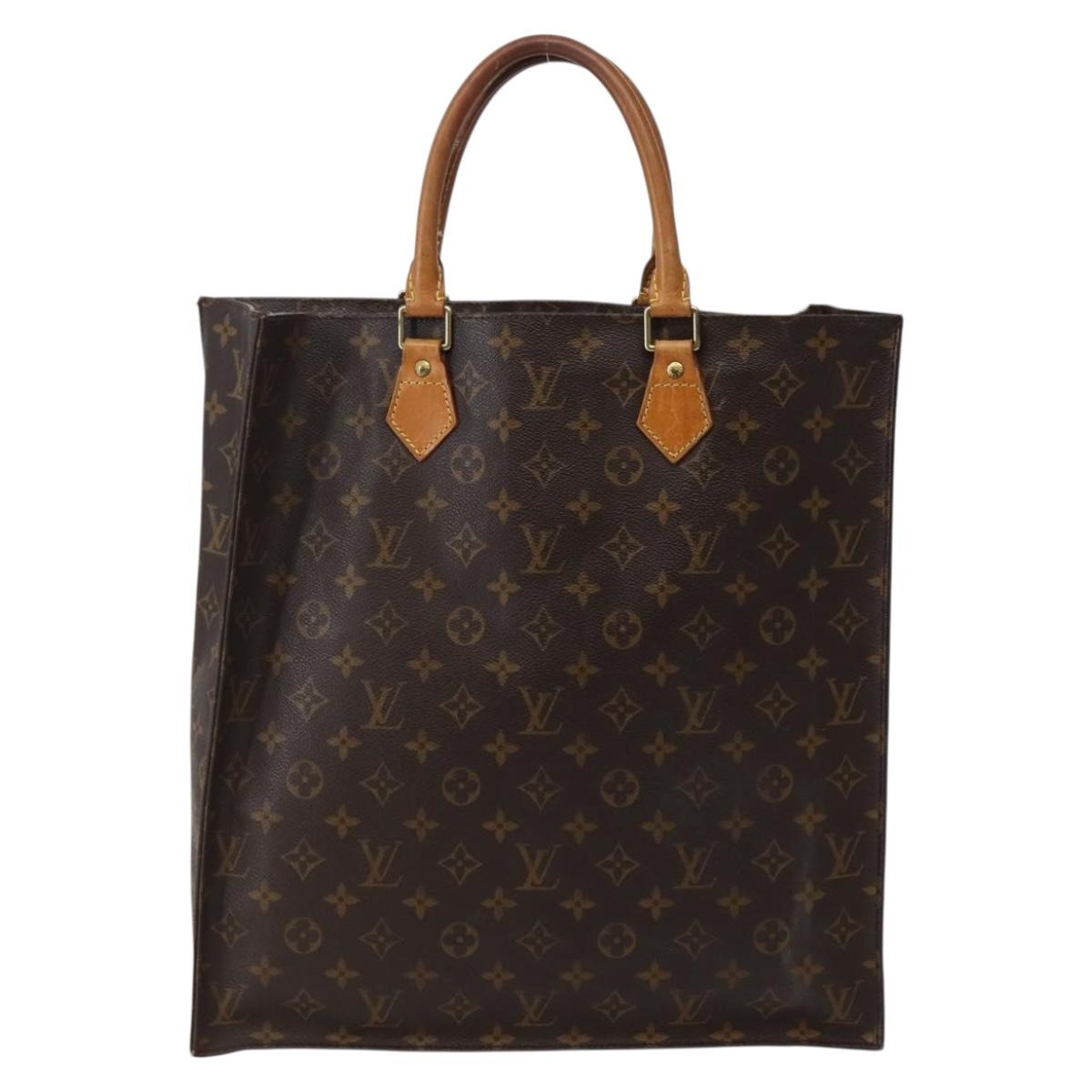 LOUIS VUITTON Monogram Sac Plat Hand Bag M51140 LV Auth BA5908