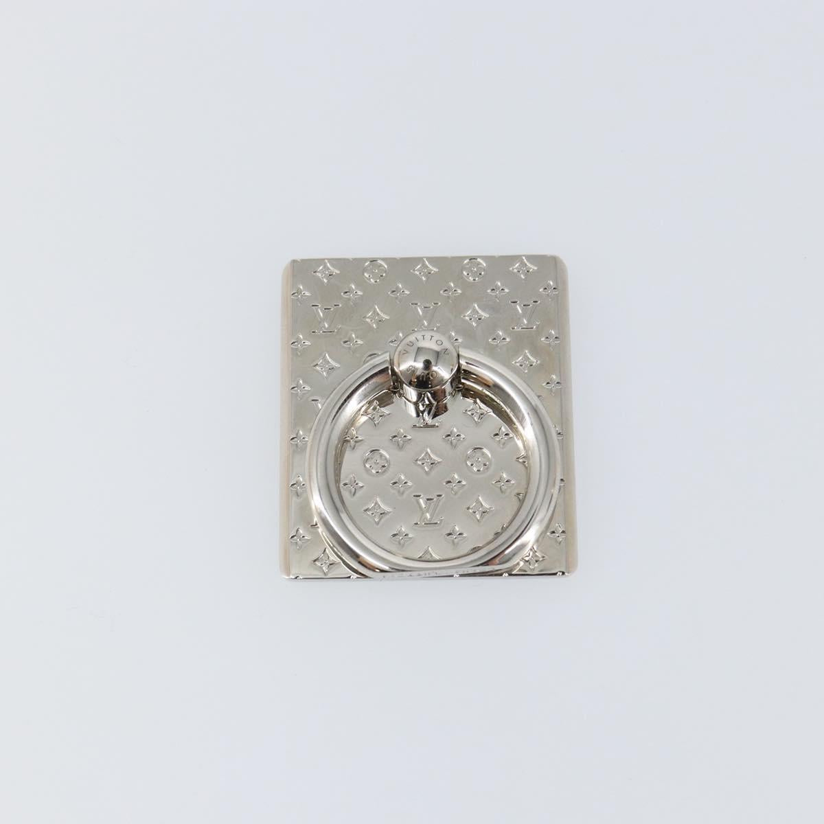 LOUIS VUITTON Monogram Support Telephone Nanogram Silver M67285 LV Auth BA5920