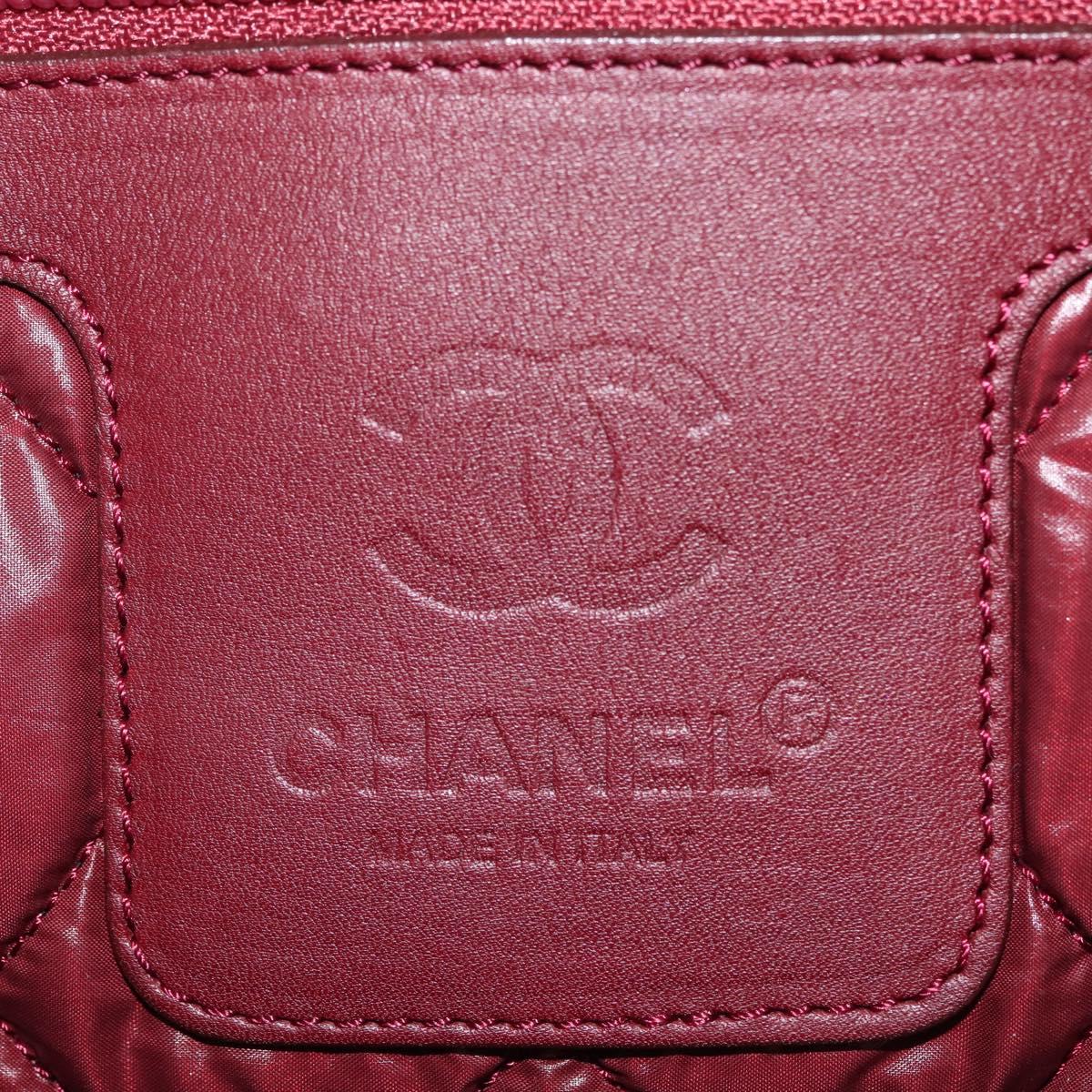 CHANEL Cococoon Tote Bag Nylon Gray Silver CC Auth BA5928