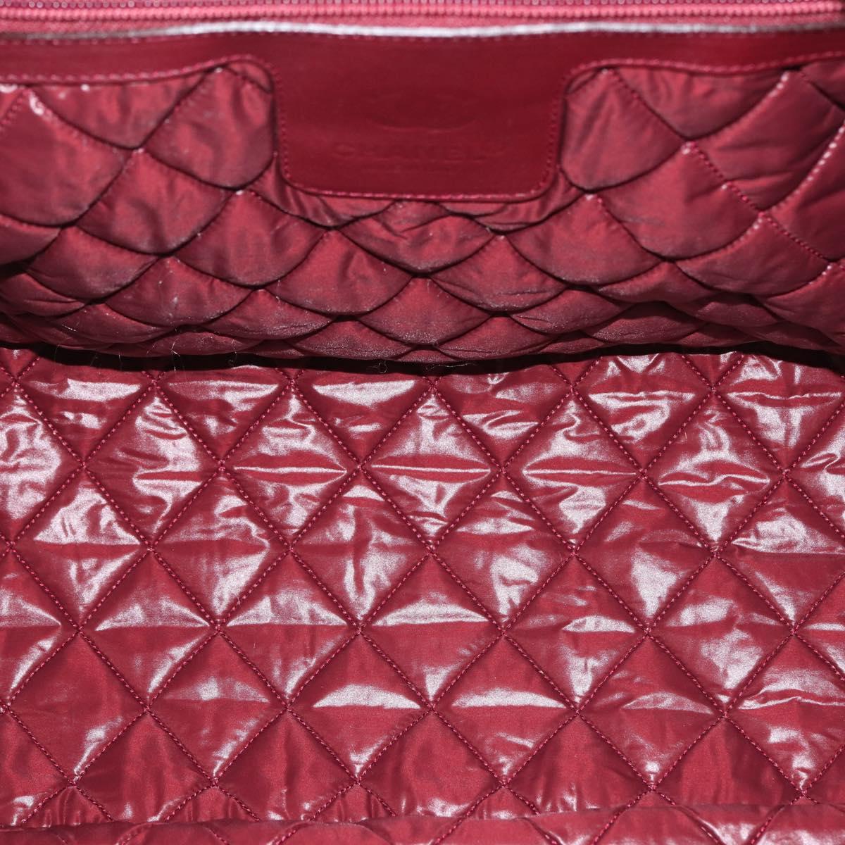 CHANEL Cococoon Tote Bag Nylon Gray Silver CC Auth BA5928
