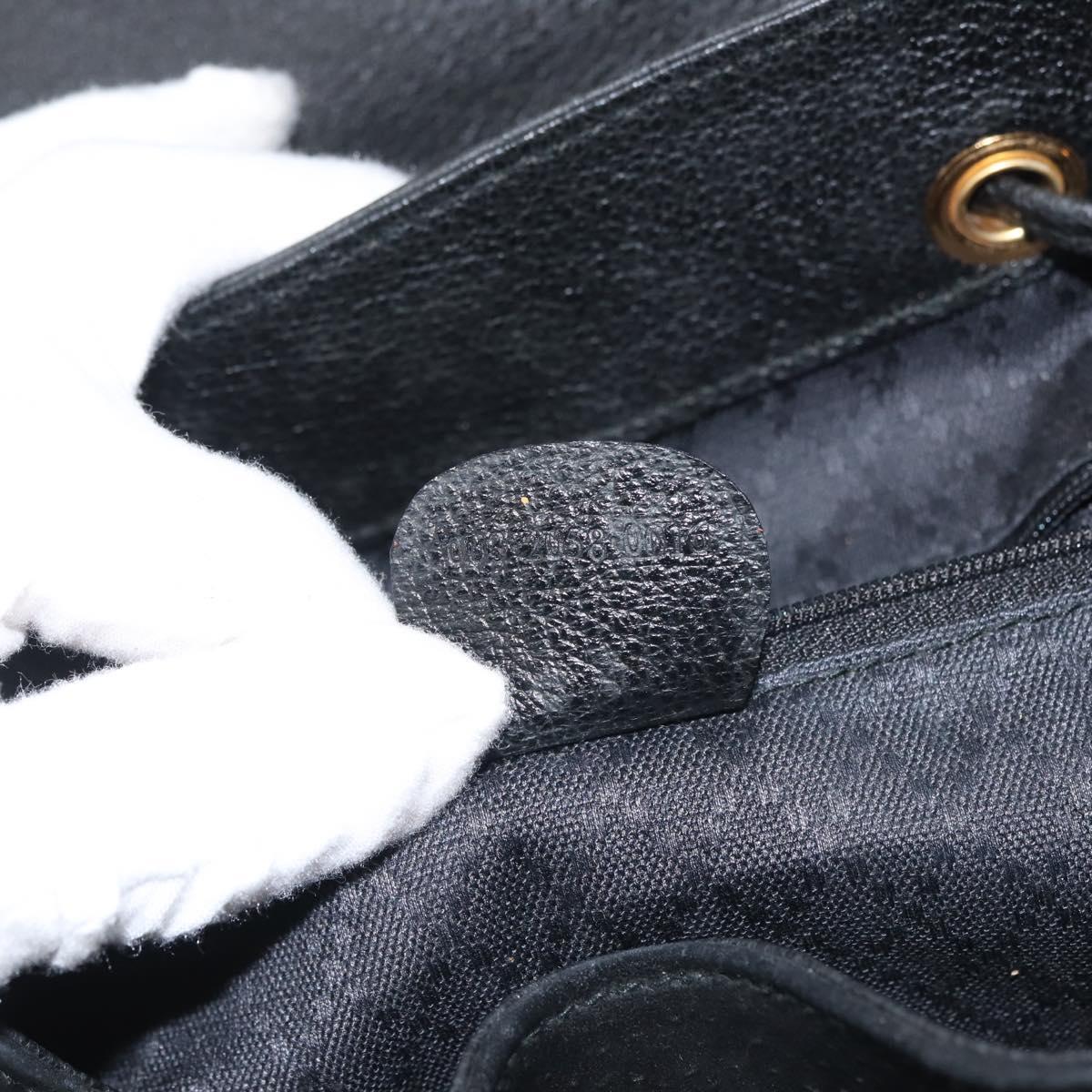 GUCCI Bamboo Backpack Suede Black Gold 003 2058 016 Auth BA5937