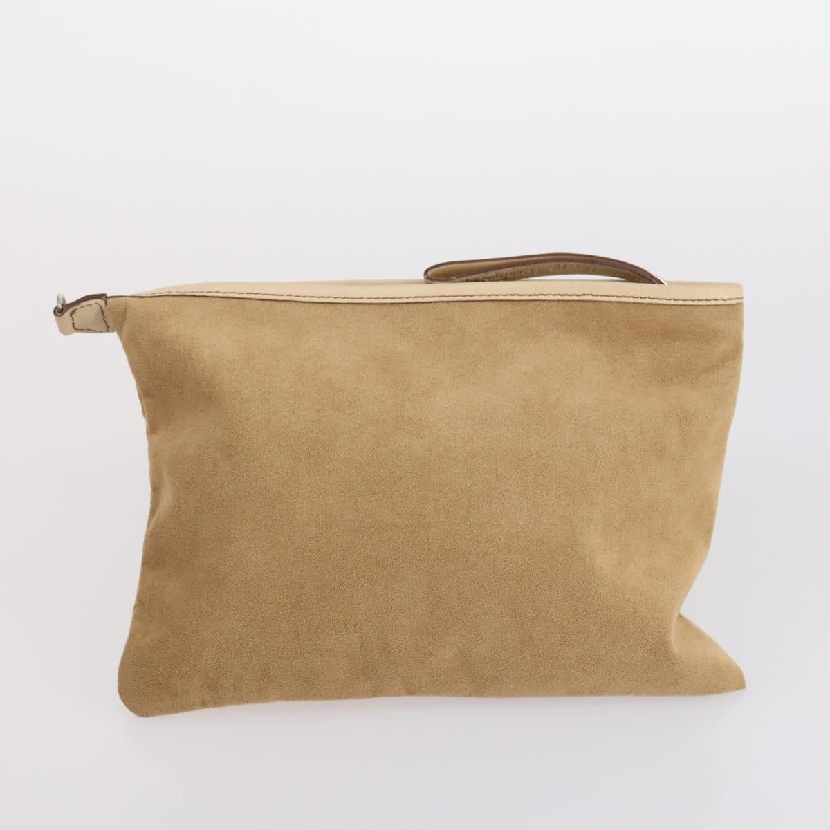 Salvatore Ferragamo Tote Bag Vinyl Brown Silver Auth BA5943