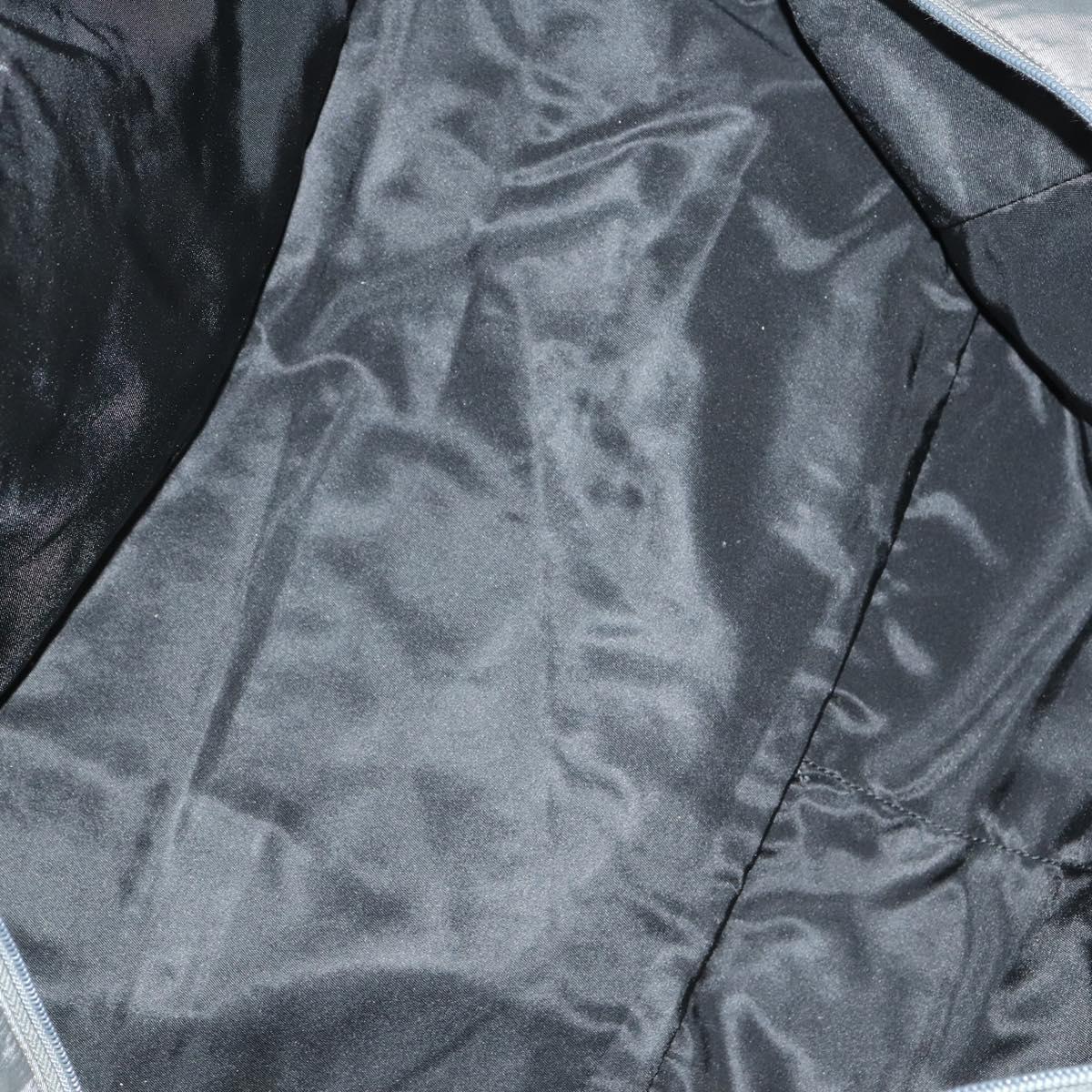 PRADA Sports Boston Bag Nylon Gray Silver Auth BA5947