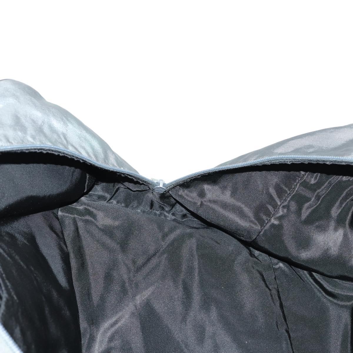 PRADA Sports Boston Bag Nylon Gray Silver Auth BA5947