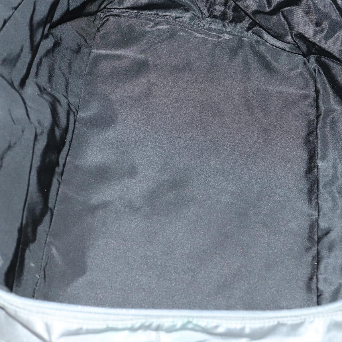 PRADA Sports Boston Bag Nylon Gray Silver Auth BA5947