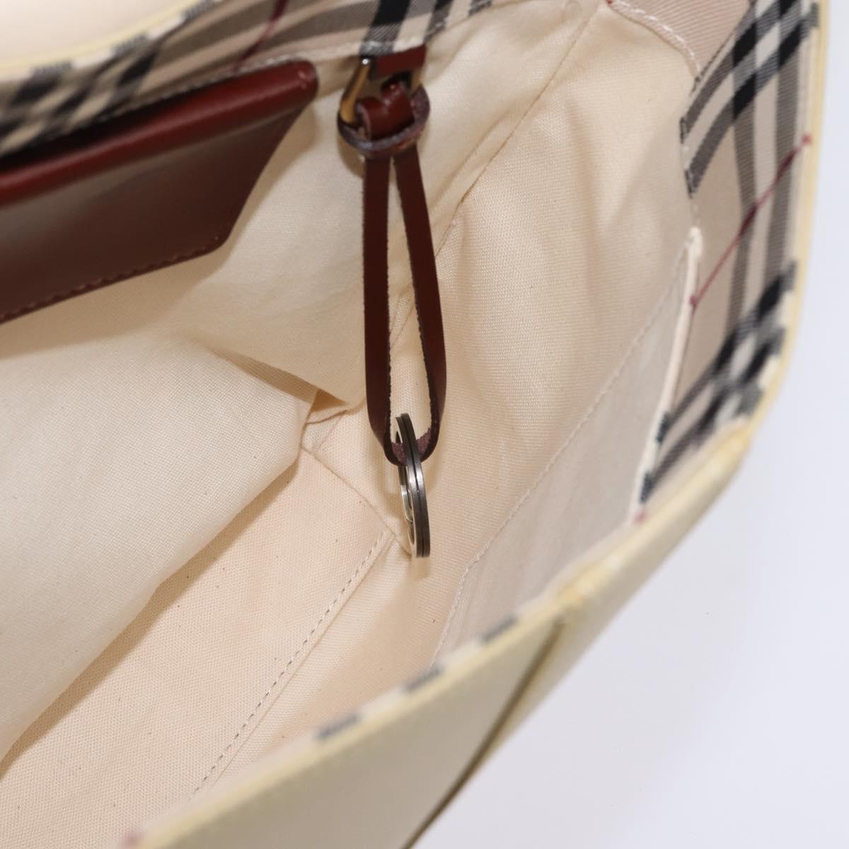 BURBERRY Shoulder Bag Canvas Beige Auth BA5950