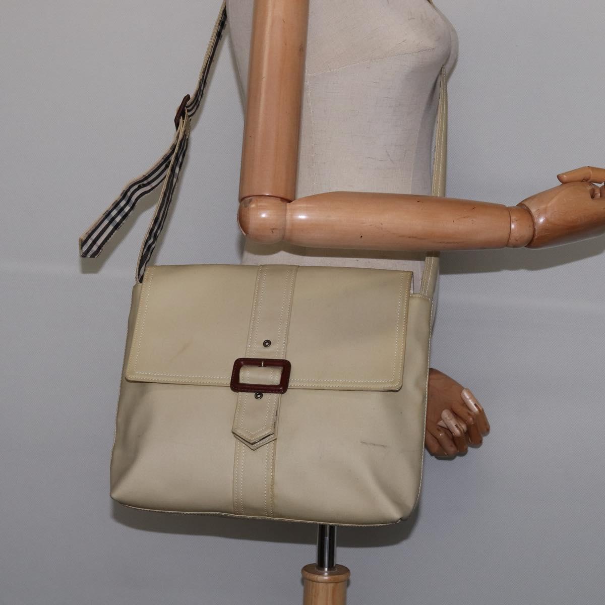 BURBERRY Shoulder Bag Canvas Beige Auth BA5950