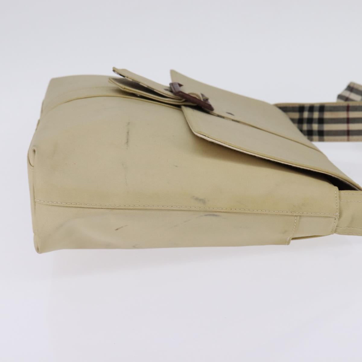 BURBERRY Shoulder Bag Canvas Beige Auth BA5950