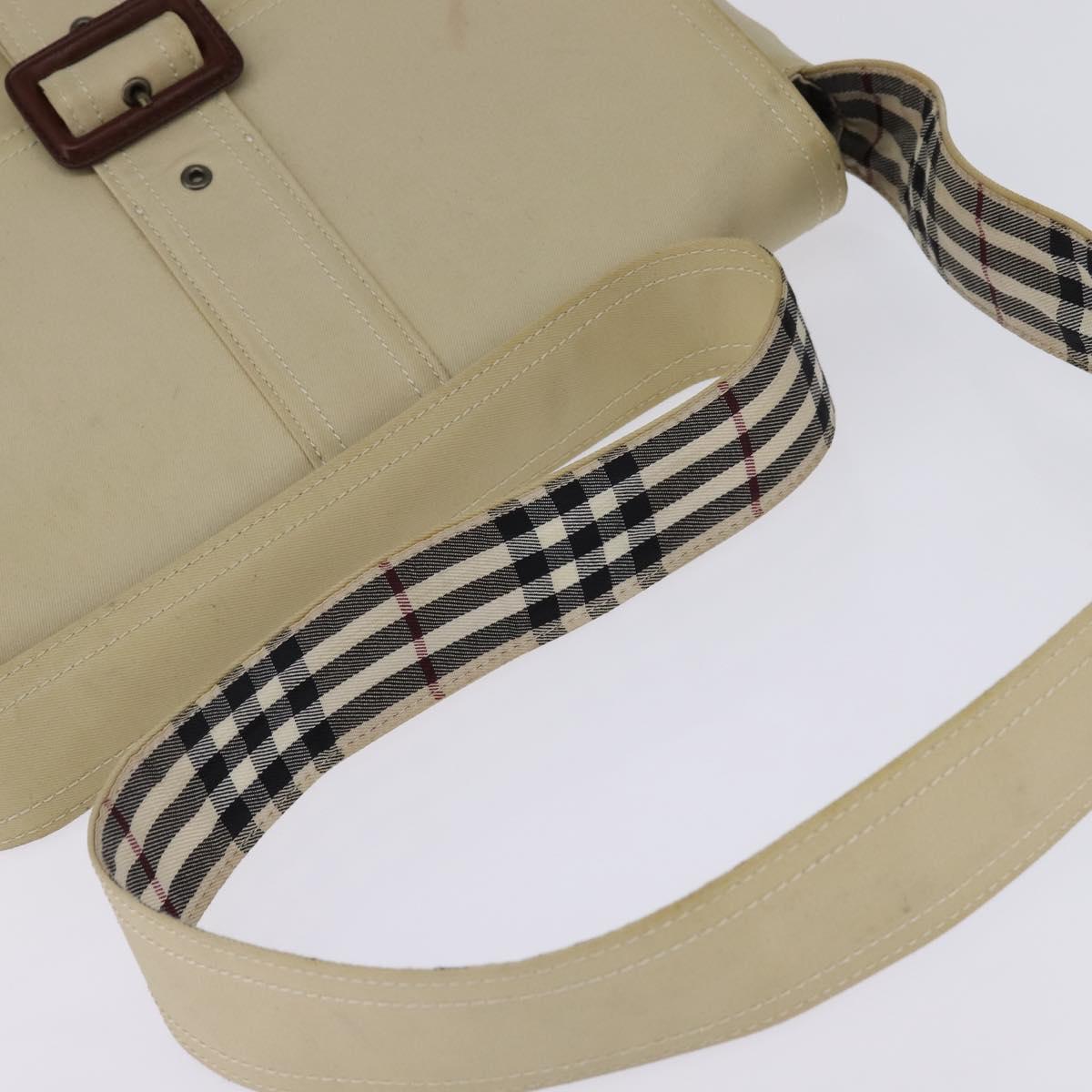 BURBERRY Shoulder Bag Canvas Beige Auth BA5950