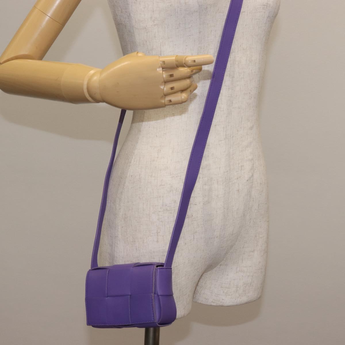 BOTTEGA VENETA MAXI INTRECCIATO Candy Cassette Bag Leather Purple Auth BA5953