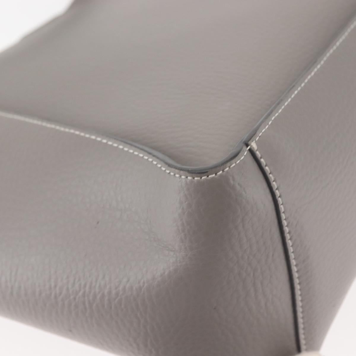 Stella MacCartney Hand Bag Leather 2way Gray Silver Auth BA5955