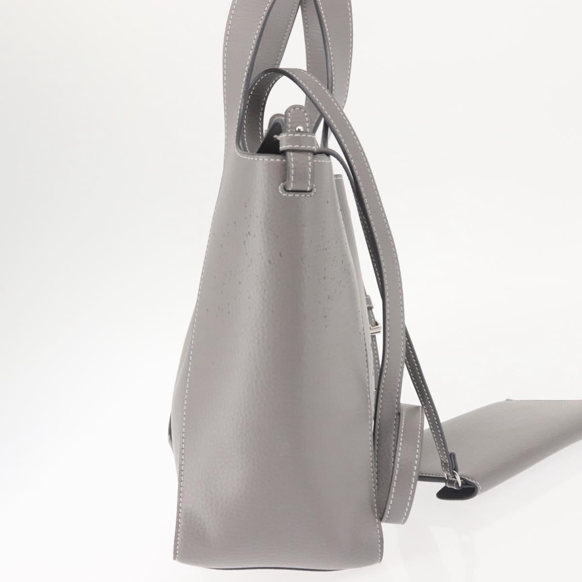 Stella MacCartney Hand Bag Leather 2way Gray Silver Auth BA5955