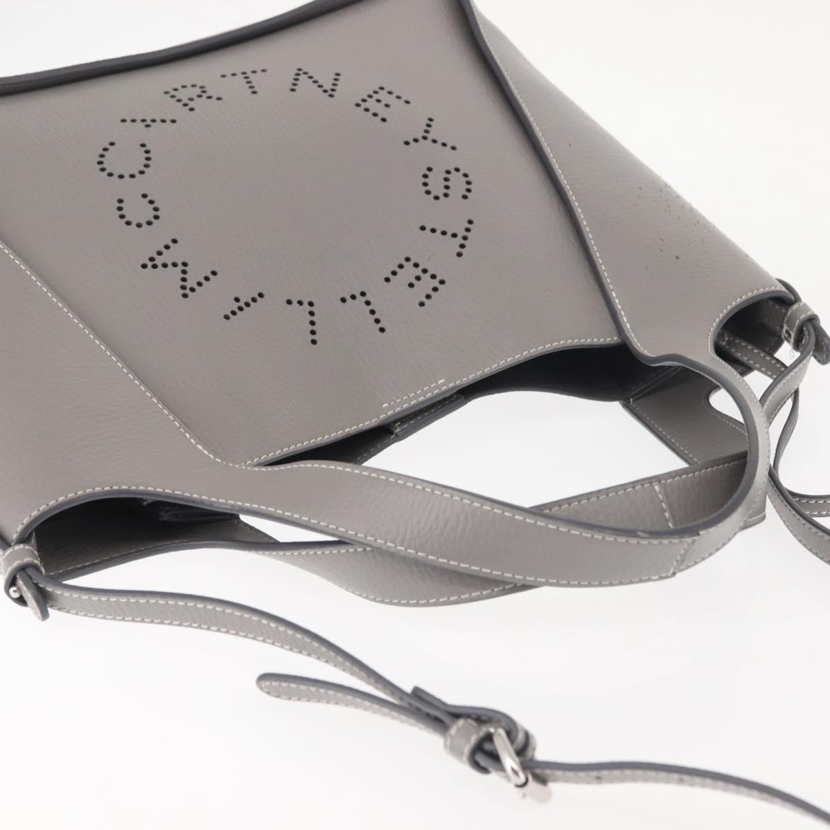 Stella MacCartney Hand Bag Leather 2way Gray Silver Auth BA5955