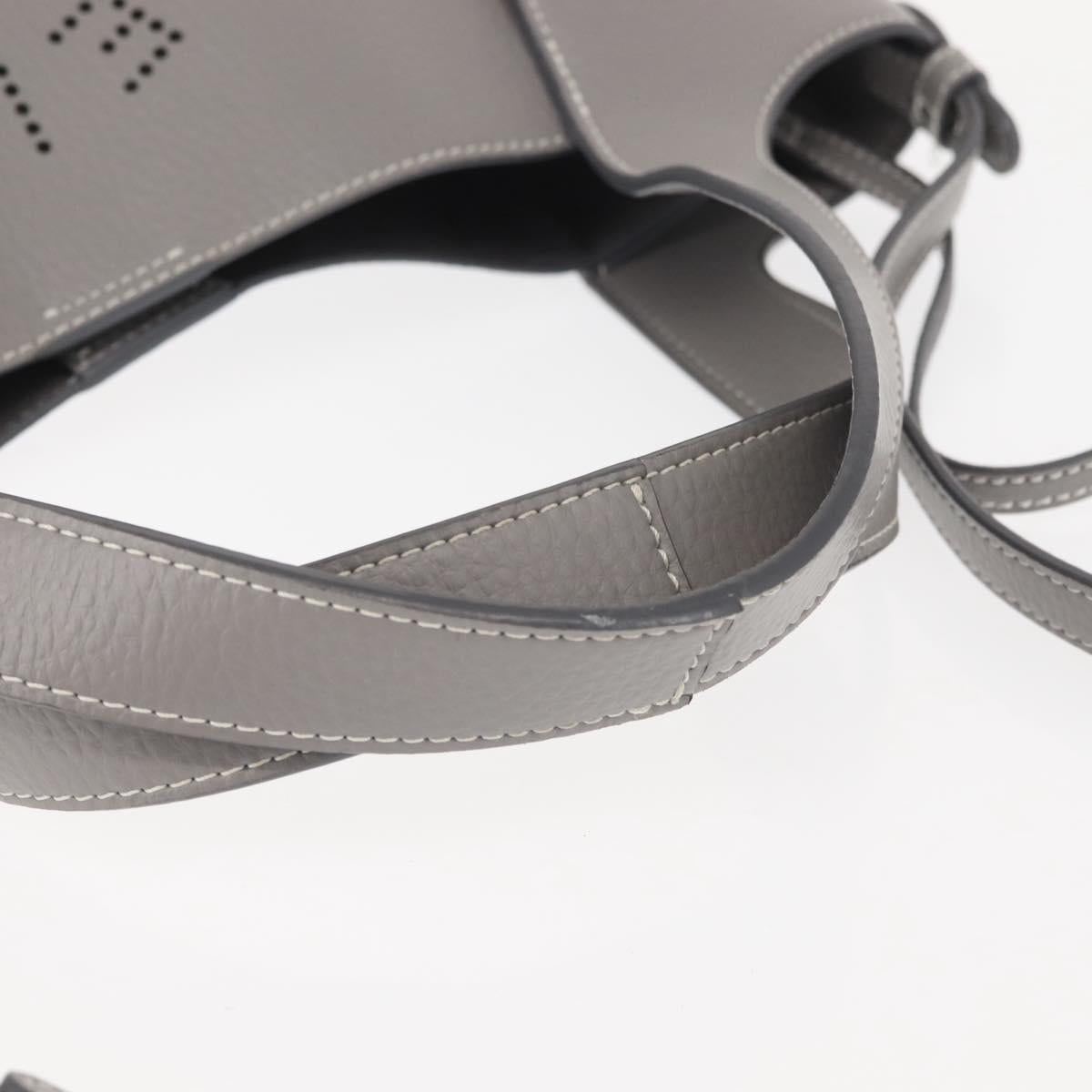 Stella MacCartney Hand Bag Leather 2way Gray Silver Auth BA5955