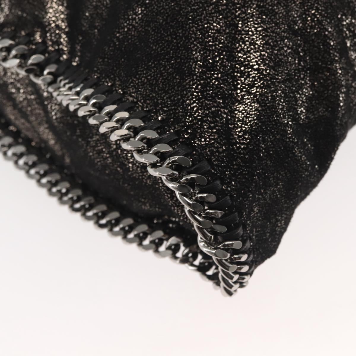Stella MacCartney Chain Fabera Shoulder Bag Suede Black Silver Auth BA5957