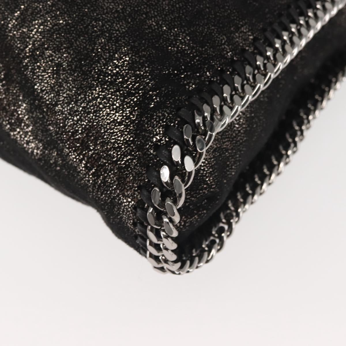 Stella MacCartney Chain Fabera Shoulder Bag Suede Black Silver Auth BA5957