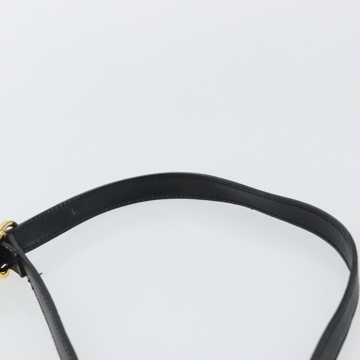 Salvatore Ferragamo Vala Shoulder Bag Leather Black Gold Auth BA5962