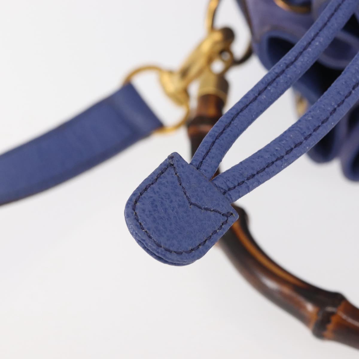 GUCCI Bamboo Hand Bag Suede 2way Purple Gold 001 2865 1657 Auth BA5970