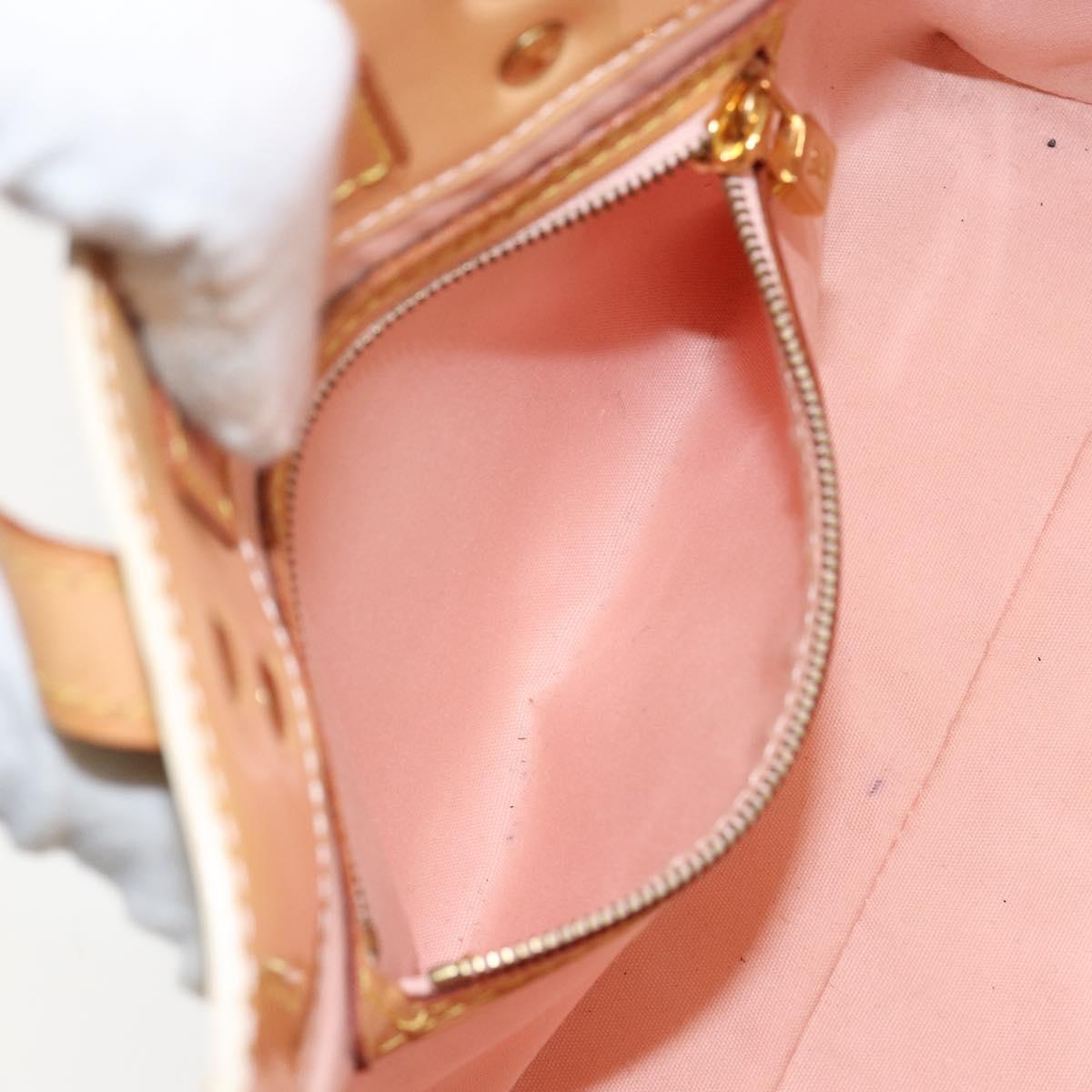 LOUIS VUITTON Monogram Vernis Reade PM Bag Marshmallow Pink M91306 Auth BA5971