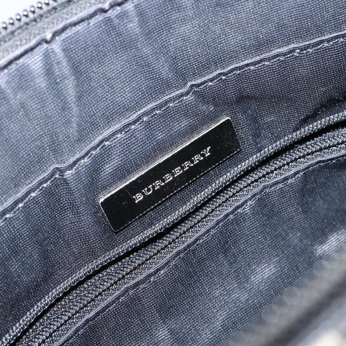BURBERRY Nova Check Tote Bag Canvas Beige Silver Auth BA5979