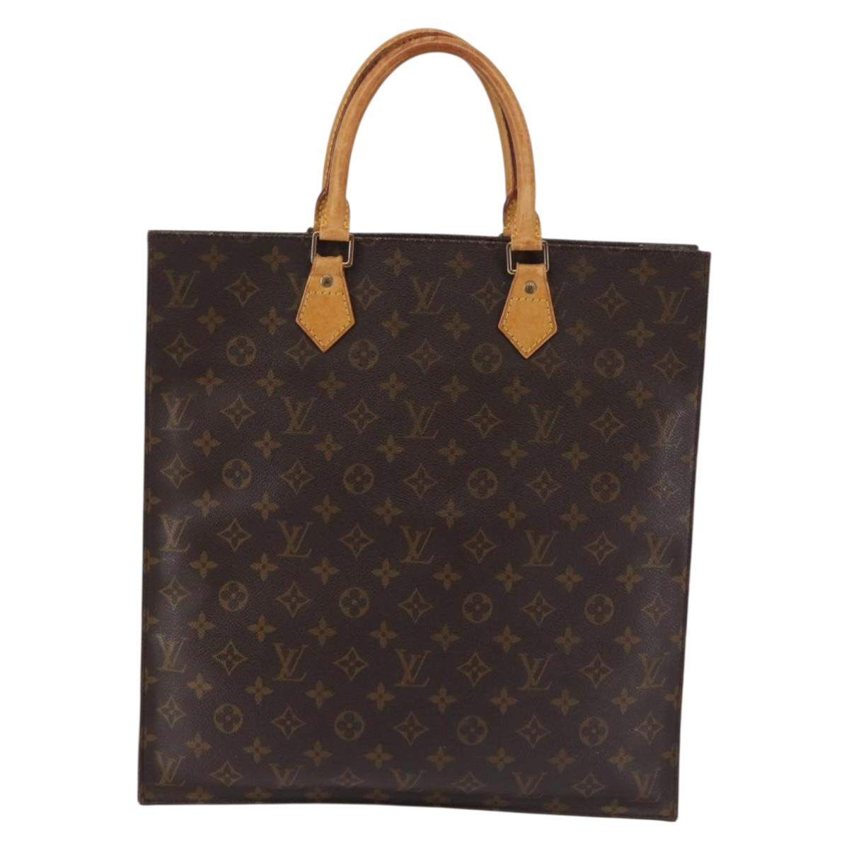 LOUIS VUITTON Monogram Sac Plat Hand Bag M51140 LV Auth BA5984