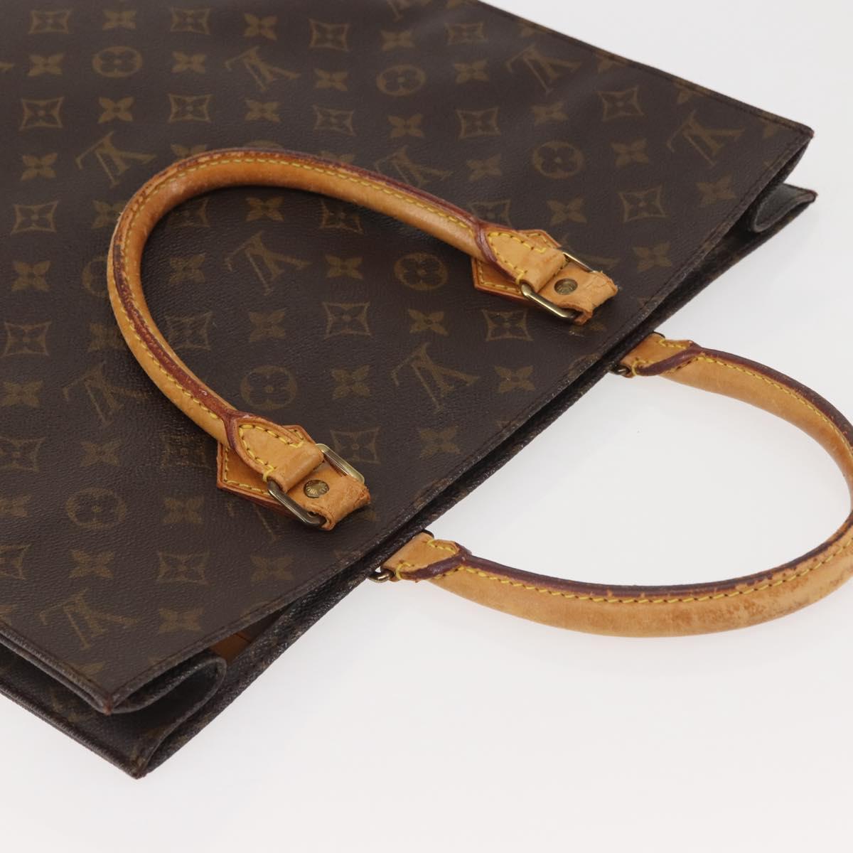 LOUIS VUITTON Monogram Sac Plat Hand Bag M51140 LV Auth BA5984