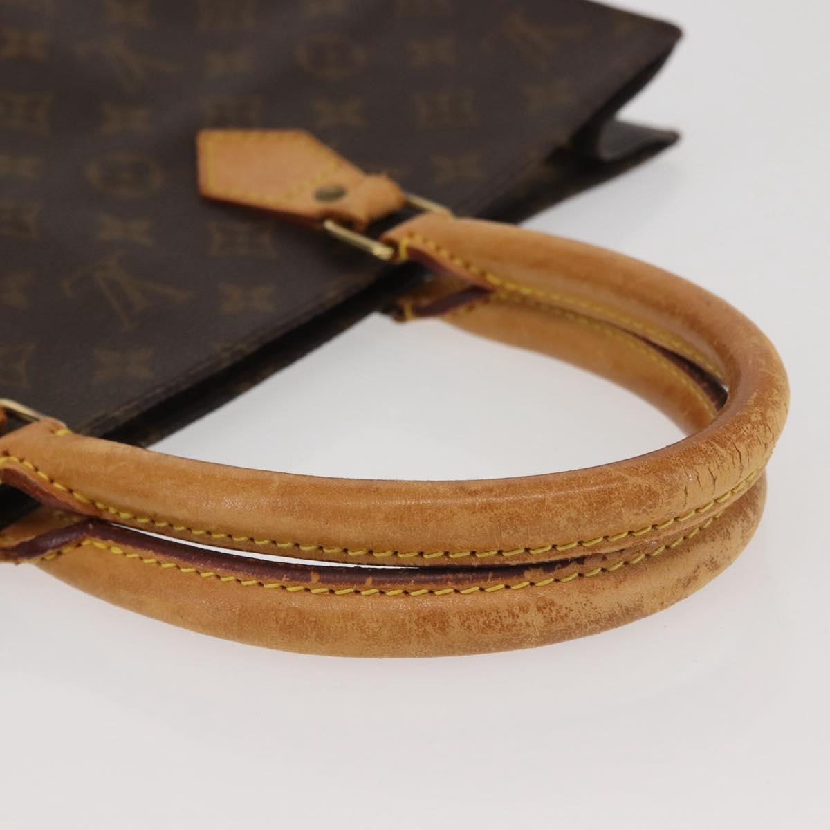 LOUIS VUITTON Monogram Sac Plat Hand Bag M51140 LV Auth BA5984