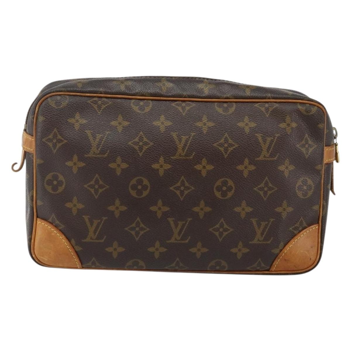 LOUIS VUITTON Monogram Compiegne 28 Clutch Bag M51845 LV Auth BA5992