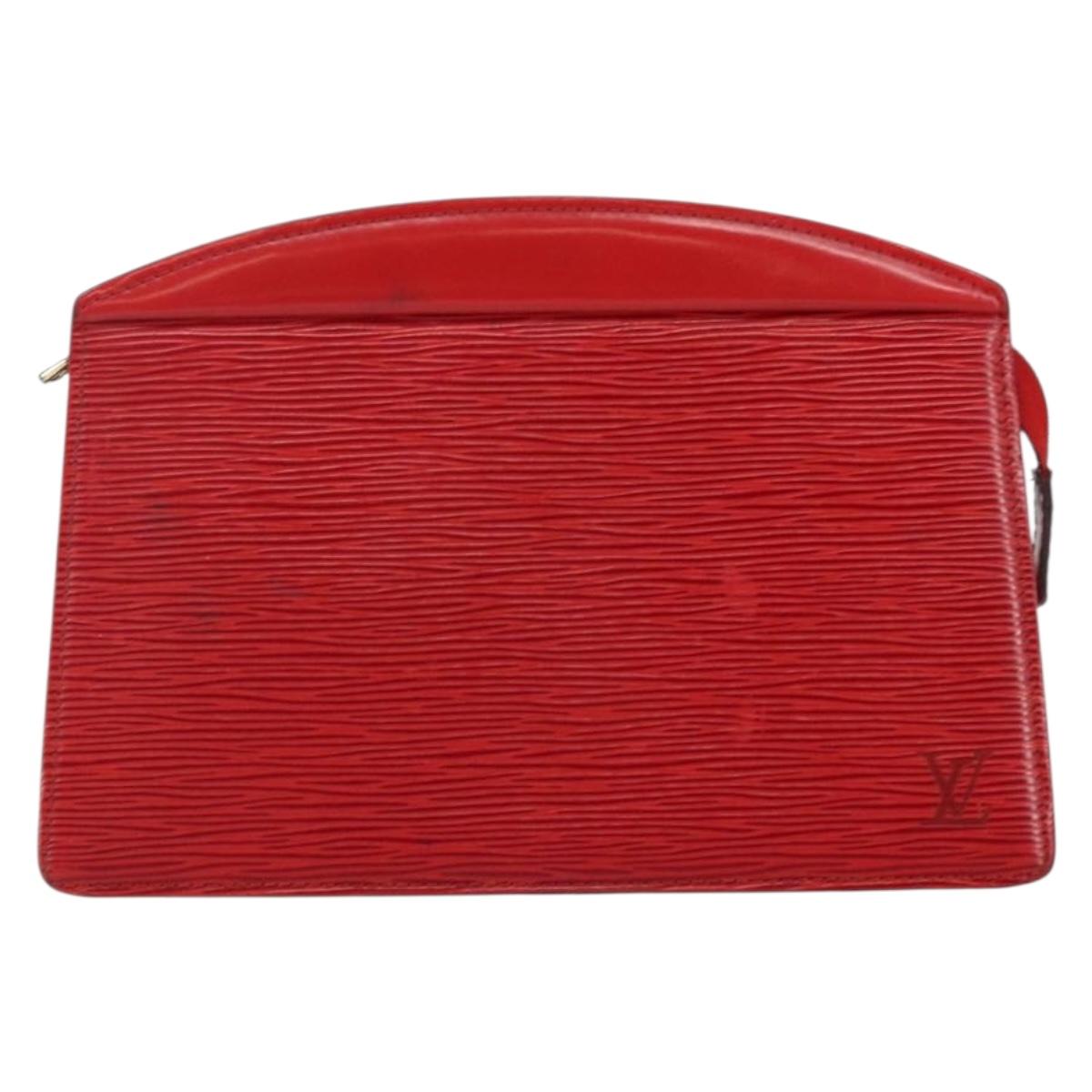 LOUIS VUITTON Epi Trousse Crete Clutch Bag Red M48407 LV Auth BA5996