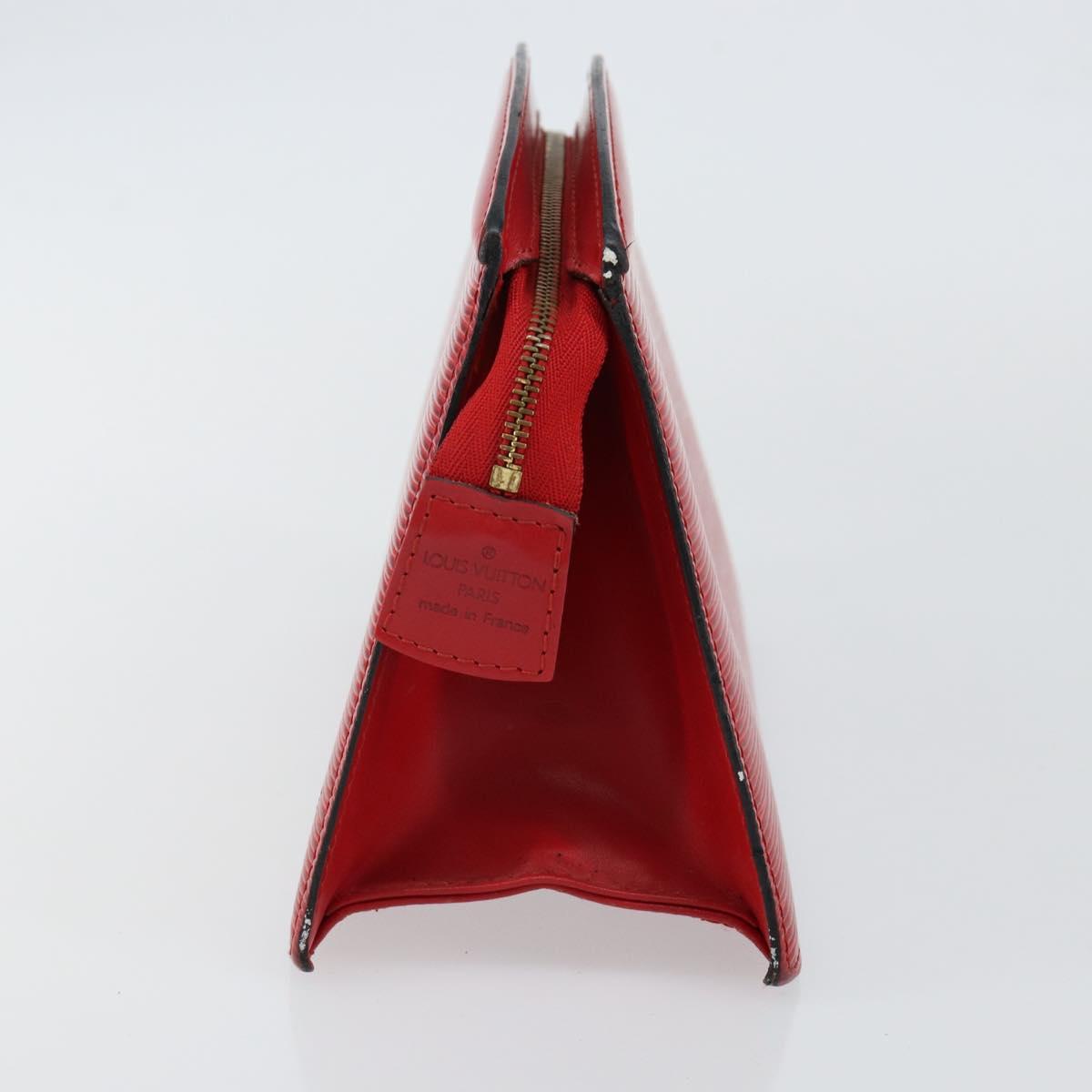 LOUIS VUITTON Epi Trousse Crete Clutch Bag Red M48407 LV Auth BA5996