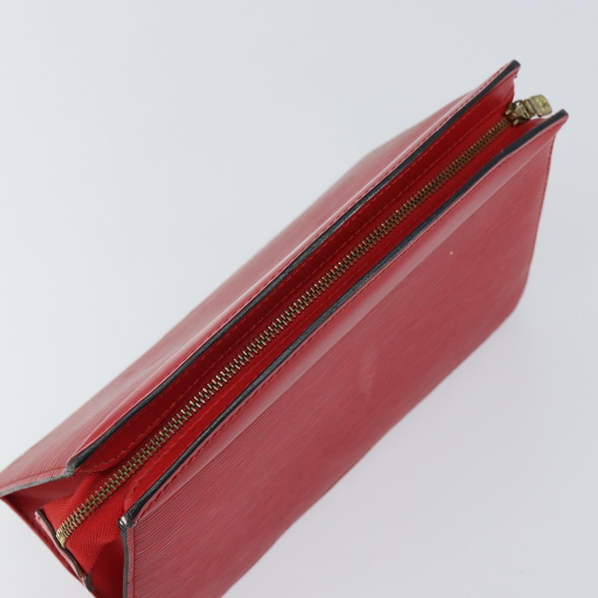 LOUIS VUITTON Epi Trousse Crete Clutch Bag Red M48407 LV Auth BA5996