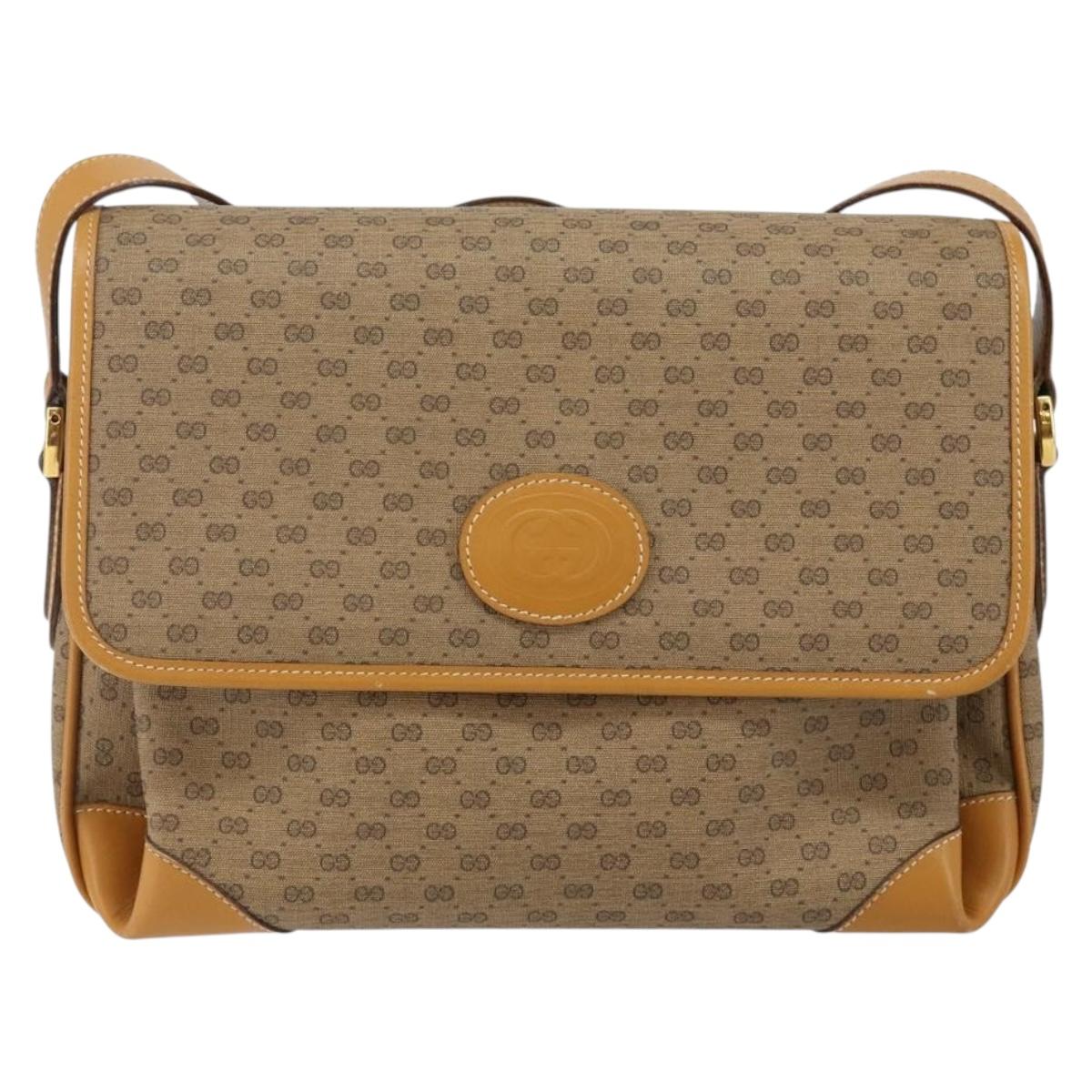 GUCCI Micro GG Supreme Shoulder Bag PVC Beige Gold 001 116 0924 Auth BA6004