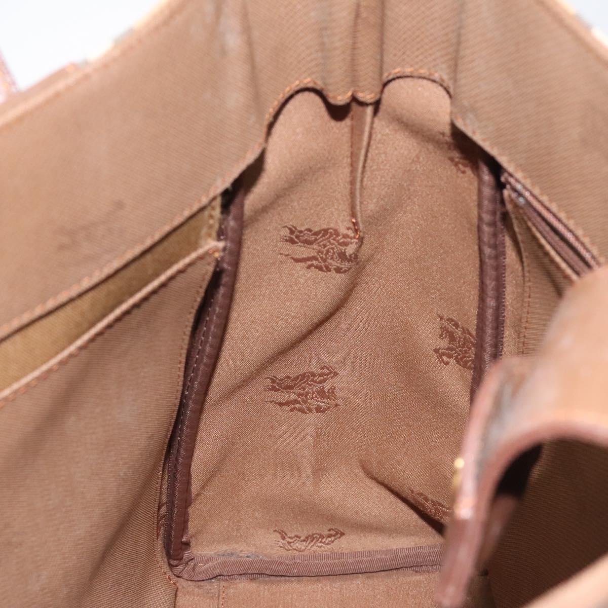 Burberrys Nova Check Tote Bag Canvas Beige Gold Auth BA601