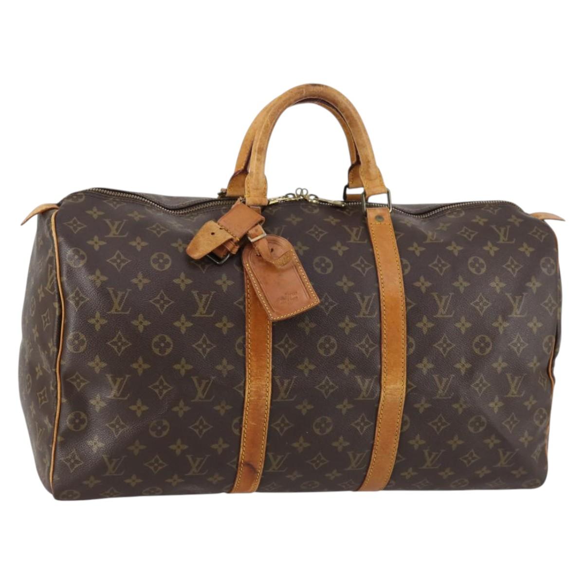 LOUIS VUITTON Monogram Keepall 50 Boston Bag M41426 LV Auth BA6016
