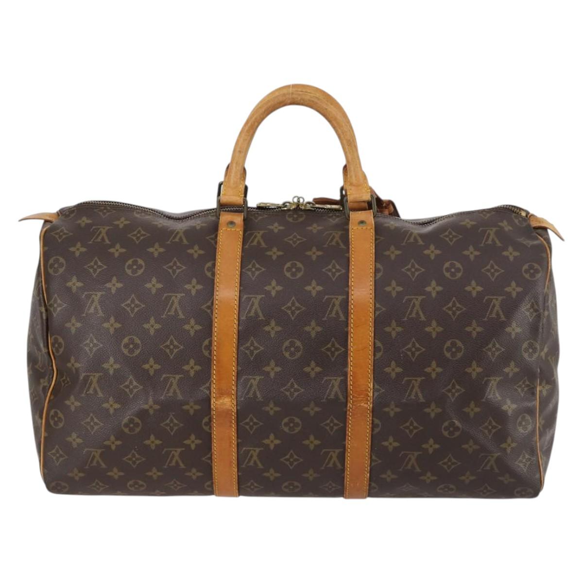 LOUIS VUITTON Monogram Keepall 50 Boston Bag M41426 LV Auth BA6016