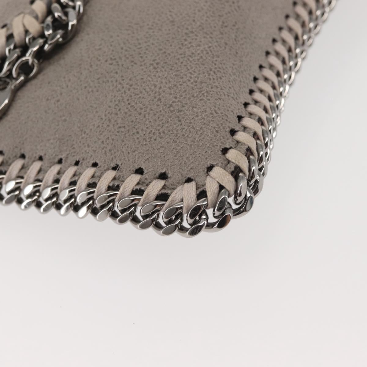 Stella MacCartney Chain Fabera Shoulder Bag Suede Gray Silver Auth BA6018